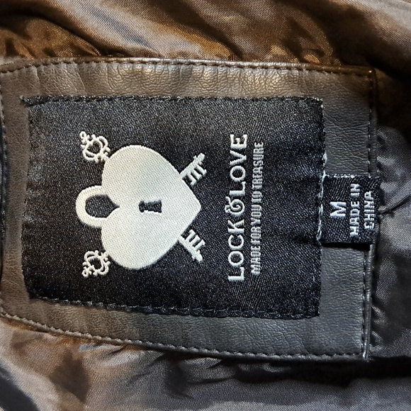 Love & Lock size medium COFFEE colored faux leather jacket - Picture 12 of 17